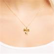 Sterling silver necklace with pendant bow gold plated