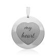 Silver pendant rhodium-plated heart shape