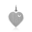 Sterling silver pendant heart-shaped zirconia