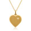 Silver pendant gold plated heart zirconia