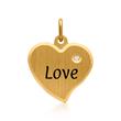 Gold plated sterling silver necklace heart zirconia