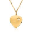 Gold plated silver necklace incl. pendant stone