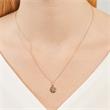 Silver necklace rose gold plated cloverleaf pendant