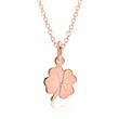 Silver necklace rose gold plated cloverleaf pendant