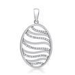 Sterling Oval Silver Pendant With Stones