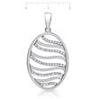 Sterling Oval Silver Pendant With Stones