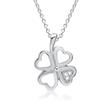 Pendant sterling silver cloverleaf with stones