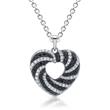 Heart-shaped silver pendant with zirconia set