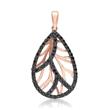 Sterling silver pendant rose gold plated with zirconia
