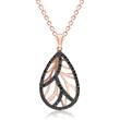 Sterling silver pendant rose gold plated with zirconia