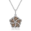 Flower shaped silver necklace with pendant