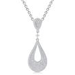 Sterling silver necklace with drop shaped pendant