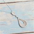 Sterling silver necklace with drop shaped pendant