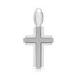 Partially Polished Sterling Silver Cross Pendant