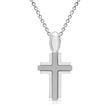 Partially Polished Sterling Silver Cross Pendant