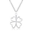 Necklace with cloverleaf pendant in silver