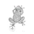 Sterling silver necklace frog zirconia