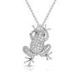 925 Silber Anhänger Frosch Zirkonia