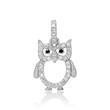 Necklace With Pendant Owl Sterling Silver Zirconia