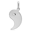 Round pendant yin yang sterling silver zirconia