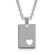 Pendant with heart-cut-out sterling silver matt