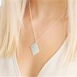 Rectangular pendant sterling silver engravable