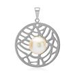 Imaginative pendant with pearl sterling silver