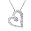 Sterling sterling silver zirconia necklace heart