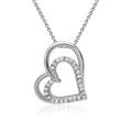 Pendant silver heart with zirconia