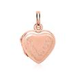 Necklace with heart locket sterling silver pink gold