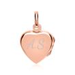 Necklace with heart locket sterling silver pink gold