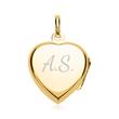 Heart Locket Blue Stone Gold Plated Engravable