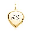 Heart Locket Blue Stone Gold Plated Engravable