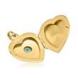 Heart locket blue stone gold plated engravable