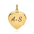 Necklace with polished heart locket gold plated