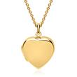 Necklace with polished heart locket gold plated