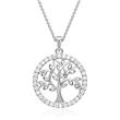 Tree of life pendant sterling silver zirconia