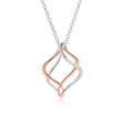 Sterling silver pendant in bicolor with zirconia
