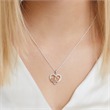 Sterling sterling silver pendant hearts tricolor zirconia
