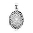 Sterling Silver Engraving Locket With Zirconia