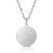 Necklace and id pendant sterling silver diamond