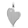 Colgante de identificación de plata 925 con forma de corazón y diamante