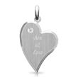 Round sterling silver id pendant diamond