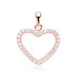 Heart pendant sterling silver pink zirconia