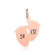 Engravable chain baby feet sterling silver rose gold plated