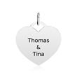 Engravable necklace heart of sterling silver