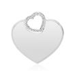 Engravable heart pendant in sterling sterling silver