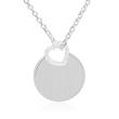 Engravable sterling silver pendant round with heart