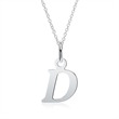 Ketting met letterhanger d in 925 zilver