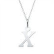 Ketting letter X in sterling zilver